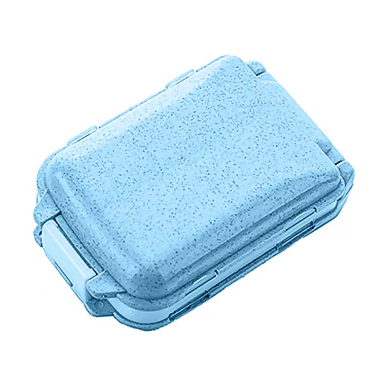 Three Layer Folding Pill Box with 8 Compartments - Blue