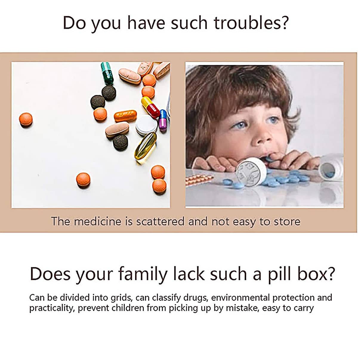 Three Layer Folding Pill Box with 8 Compartments - Green - view 5