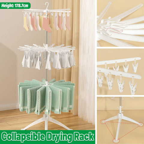 Three Tier Folding Clothes Drying Rack, 178.7 cm Tall