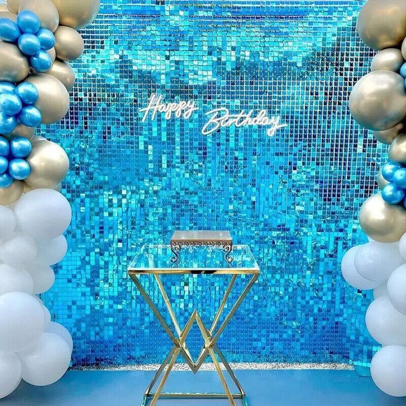 Tinsel Curtain Backdrop 1x2m Shimmer Party Decoration - Green - view 12