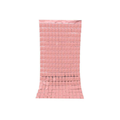 Tinsel Curtain Backdrop 1x2m Shimmer Party Decoration - Rose Gold