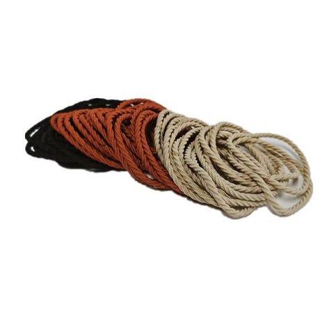 Tiny Elastic Rope Hair Ties for Girls, Pack of 100 - Black, Rust and Beige