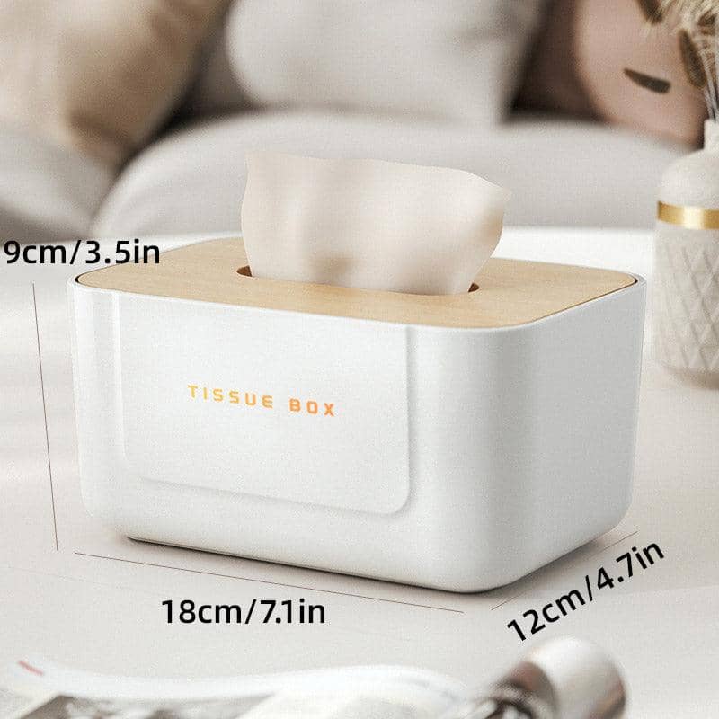 Tissue Box with Bamboo Lid, Paper Towel Holder for Kitchen - view 3