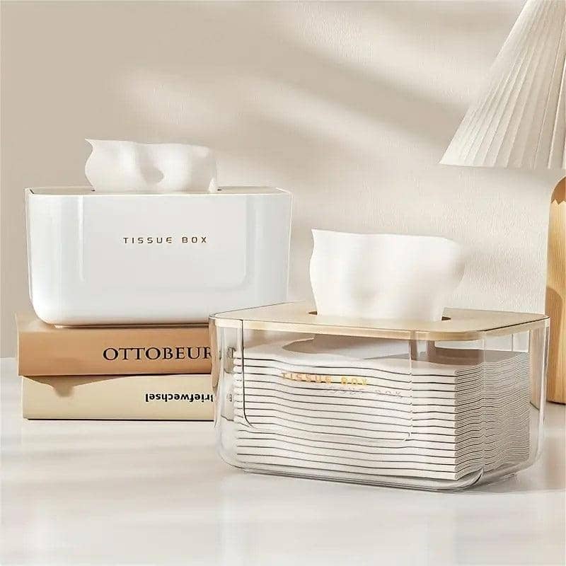 Tissue Box with Bamboo Lid, Paper Towel Holder for Kitchen - view 4