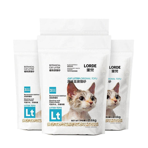 Tofu Corn Cat Litter, Flushable Clumping - 2.6 kg, Pack of 4