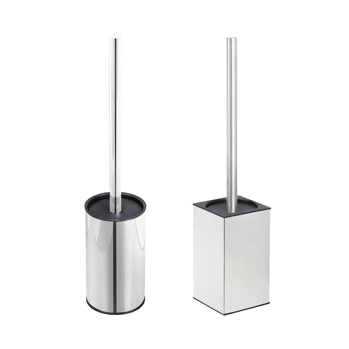 Toilet Brush and Holder Set, Stainless Steel Bathroom Cleaning Tool - Round - view 3