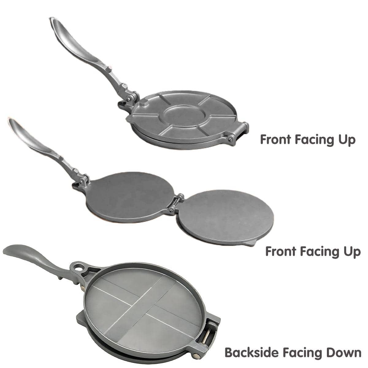 Tortilla Press Flatbread Maker for Roti and Chapati - Black, 20 cm - view 5