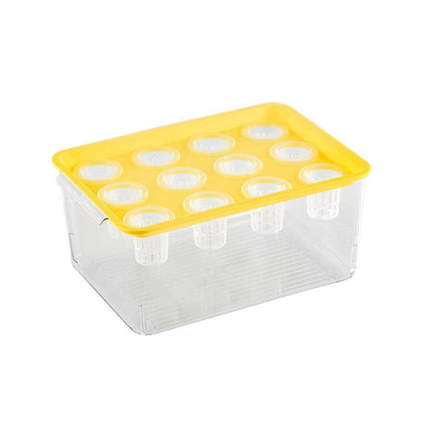 Transparent Aquarium Fish Tank with 12 Hole Hydroponic Lid - Yellow, 35 x 25 x 16cm