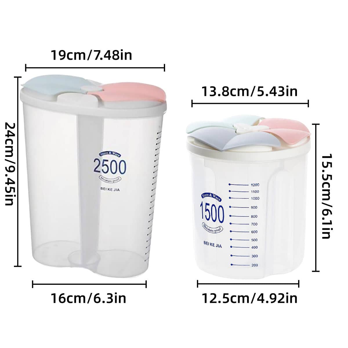 Transparent Kitchen Storage Container with Lid - 1500 ml, 3 Compartments - view 4