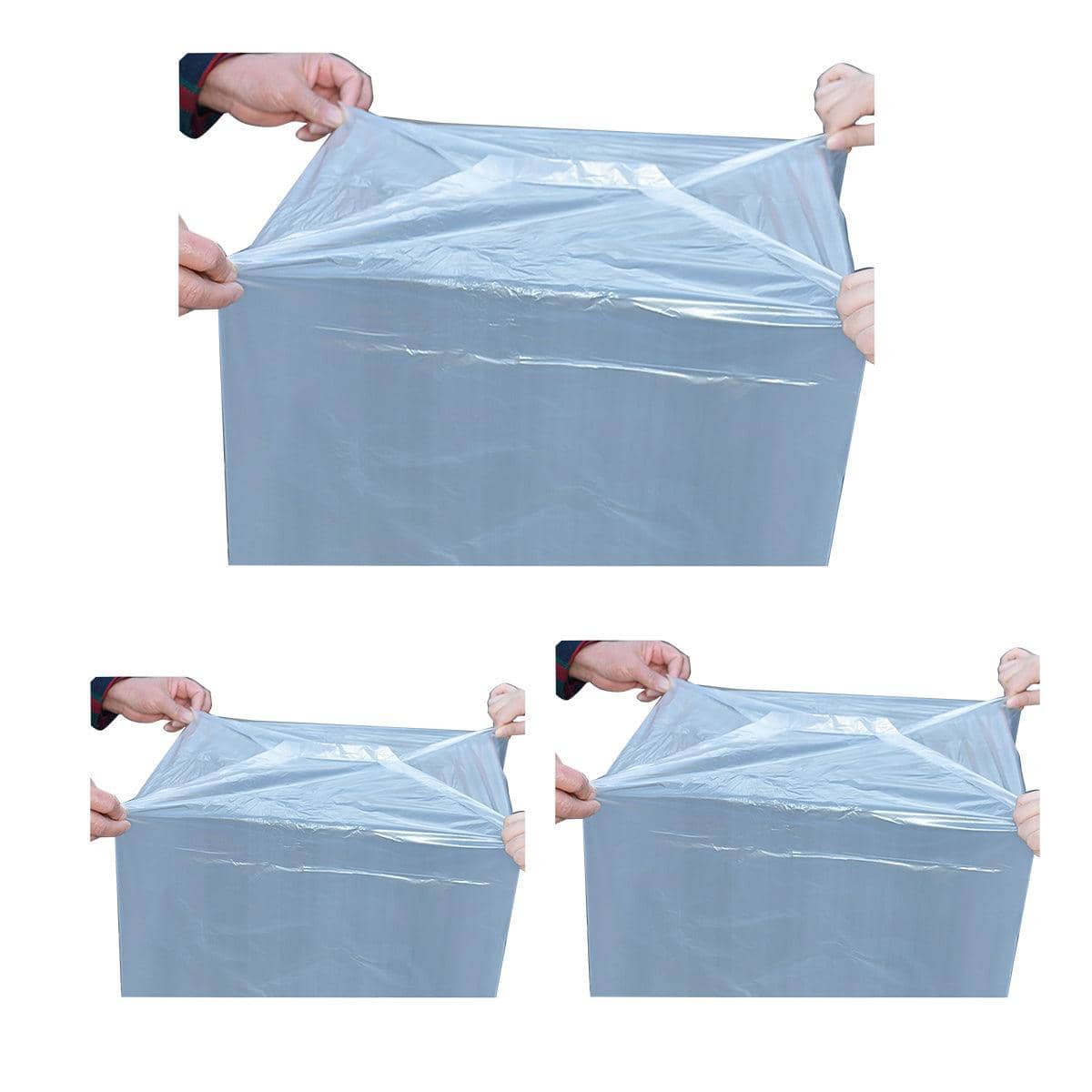 Transparent Square-Bottom Carton Liner Bags, Pack of 50 - 40 x 30 x 55 cm - view 3