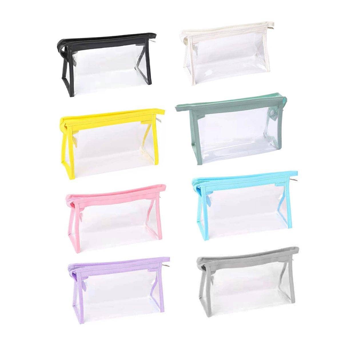 Transparent Zipper Pencil Case Pouches, Pack of 2 - White - view 3