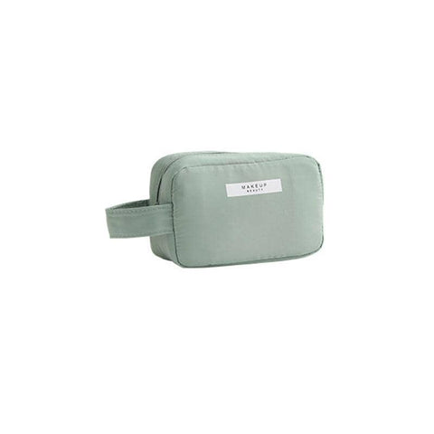 Travel Makeup Bag Toiletry Organiser - Sage Green, Small (16.7 x 7 x 11 cm)