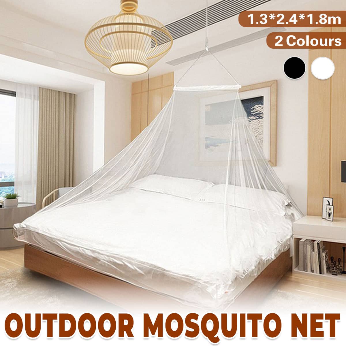 Travel Mosquito Net 180 x 240 x 130 cm - Black - view 2