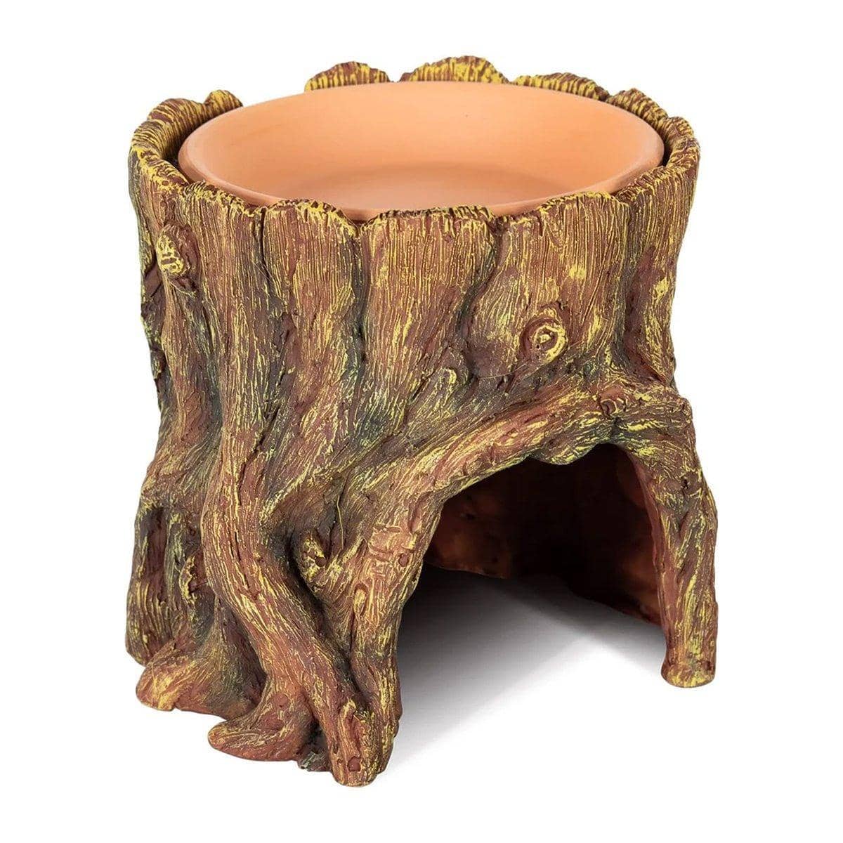 Tree Stump Reptile Cave Lizard Hide with Moisture Basin for Terrarium - view 2