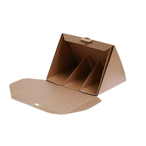Triangle Cake Boxes for Sandwiches and Cakes, Pack of 20 - Khaki, Large (18 x 14 x 14 cm)
