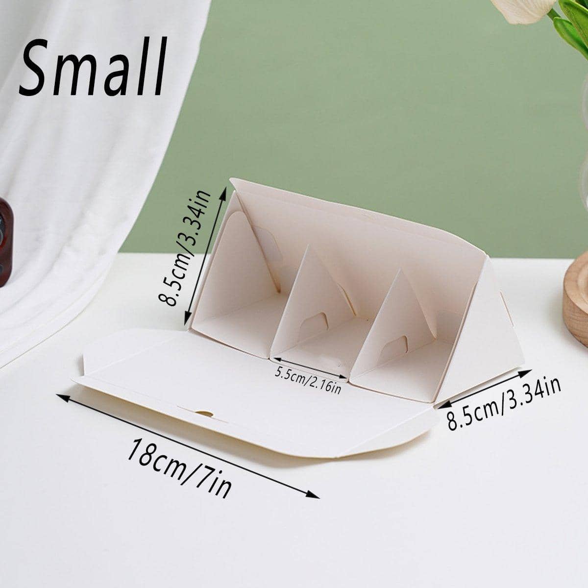 Triangle Cake Boxes for Sandwiches and Cakes, Pack of 20 - White, Large (18 x 14 x 14 cm) - view 4