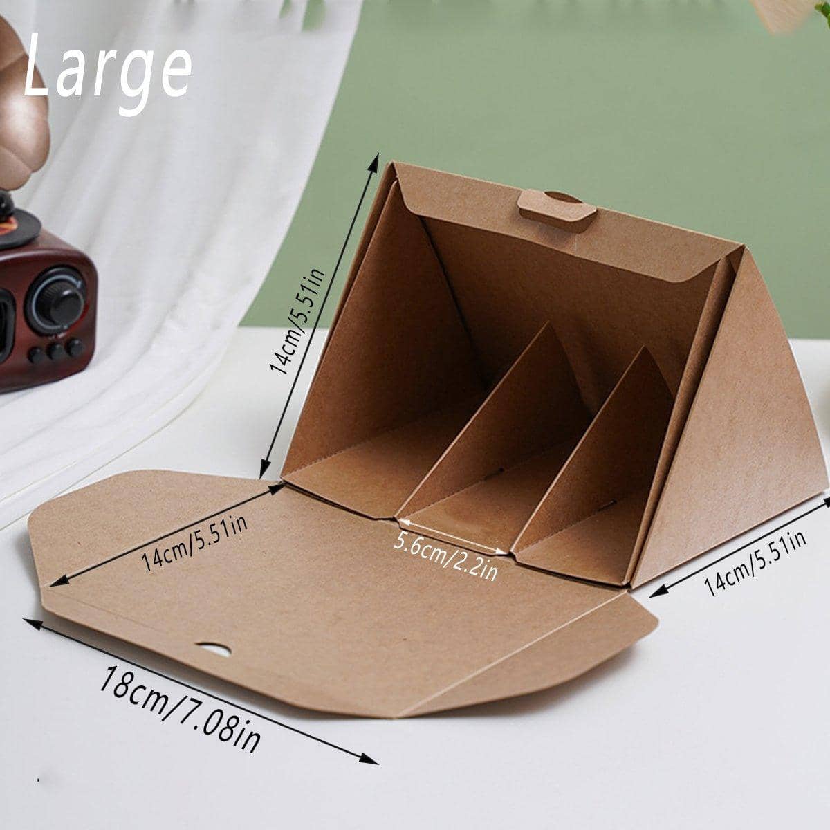 Triangle Cake Boxes for Sandwiches and Cakes, Pack of 20 - White, Large (18 x 14 x 14 cm) - view 5