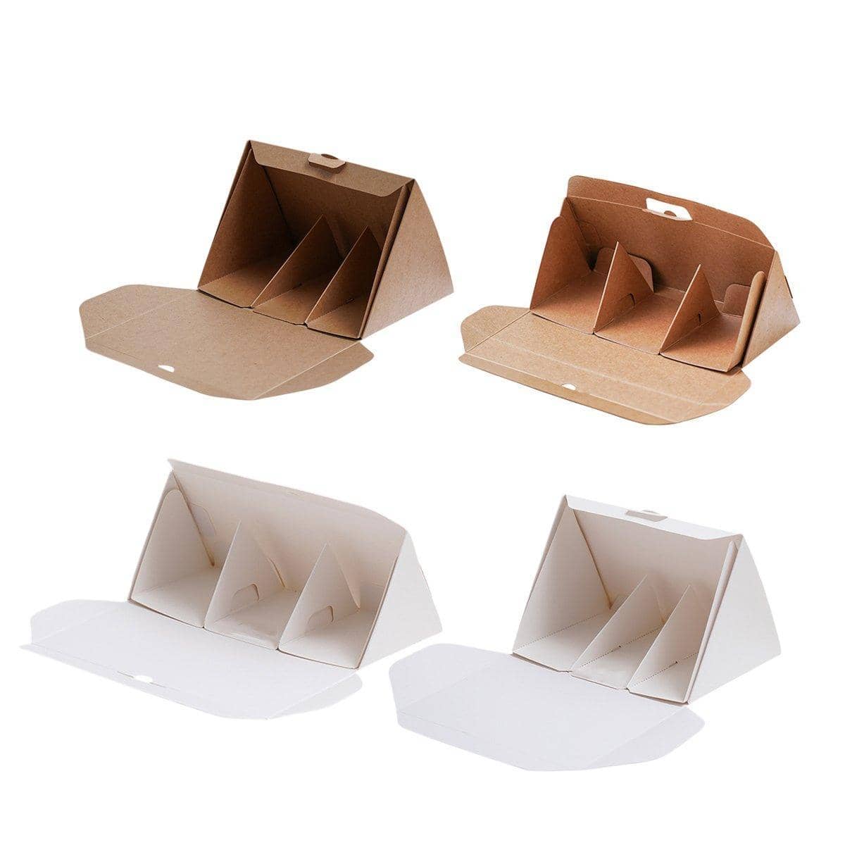 Triangle Cake Boxes for Sandwiches, Pack of 20 - Khaki, Small (18 x 8.5 x 8.5 cm) - view 3