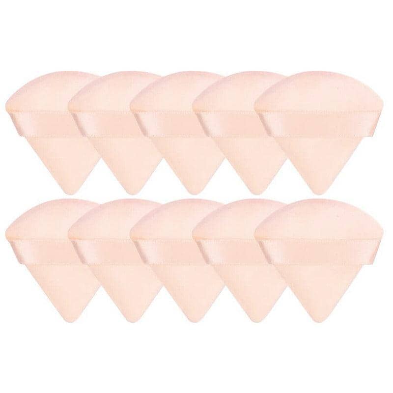 Triangle Cosmetic Powder Puffs, Pack of 10 - Nude