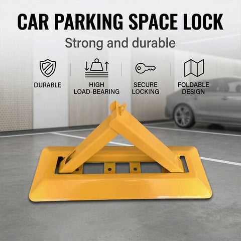 Triangle Foldable Residential Parking Space Lock in Steel, Yellow