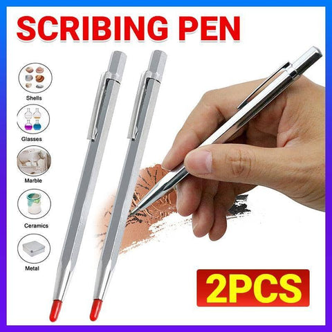 Tungsten Carbide Scribing Pen Tip Steel Scriber Marking Tool - Pack of 2