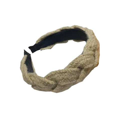 Twist Braid Wide Headband for Women - Beige