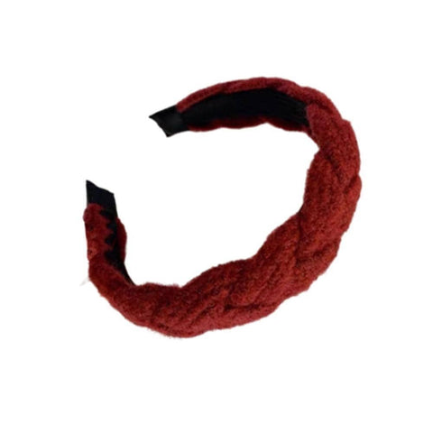 Twist Braid Wide Headband for Women - Red