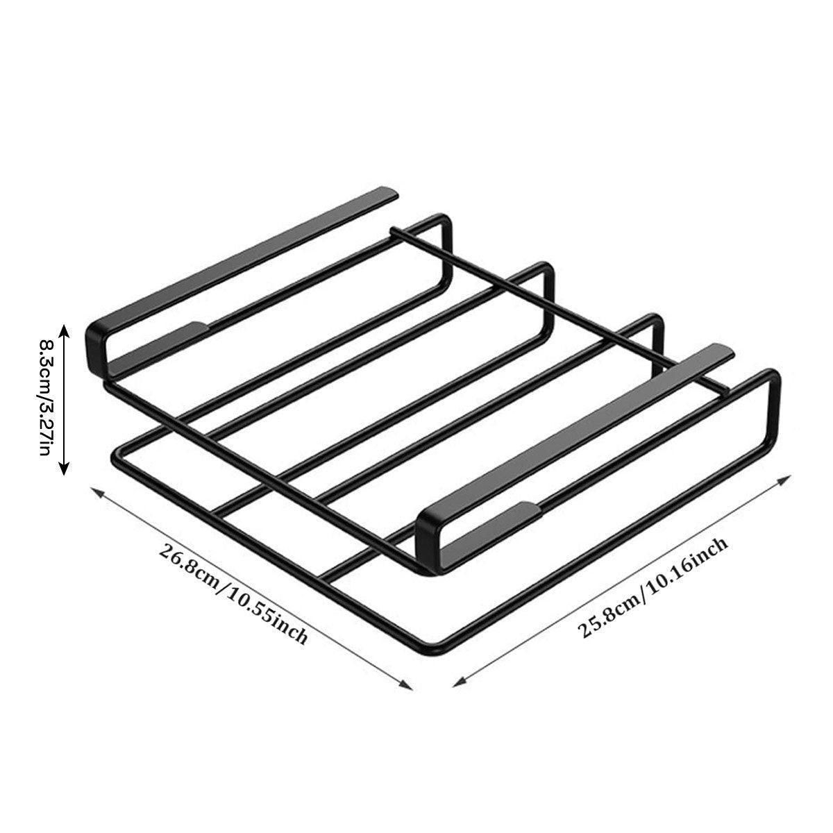 Two-Tier Stainless Steel Kitchen Organiser Rack - Black - view 3