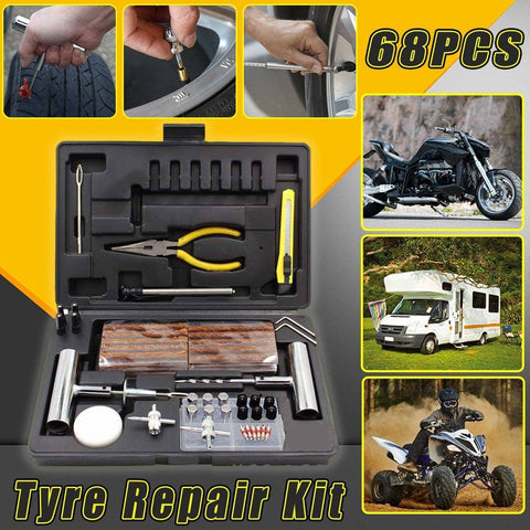 Tyre Puncture Repair Kit, 68 Piece - Heavy Duty 4WD Offroad Set