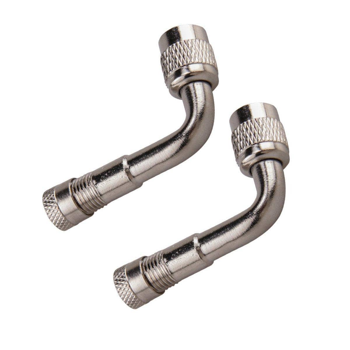 Tyre Valve Extension Adaptors, 90 Degree Angle - Silver, Pack of 2 - view 2