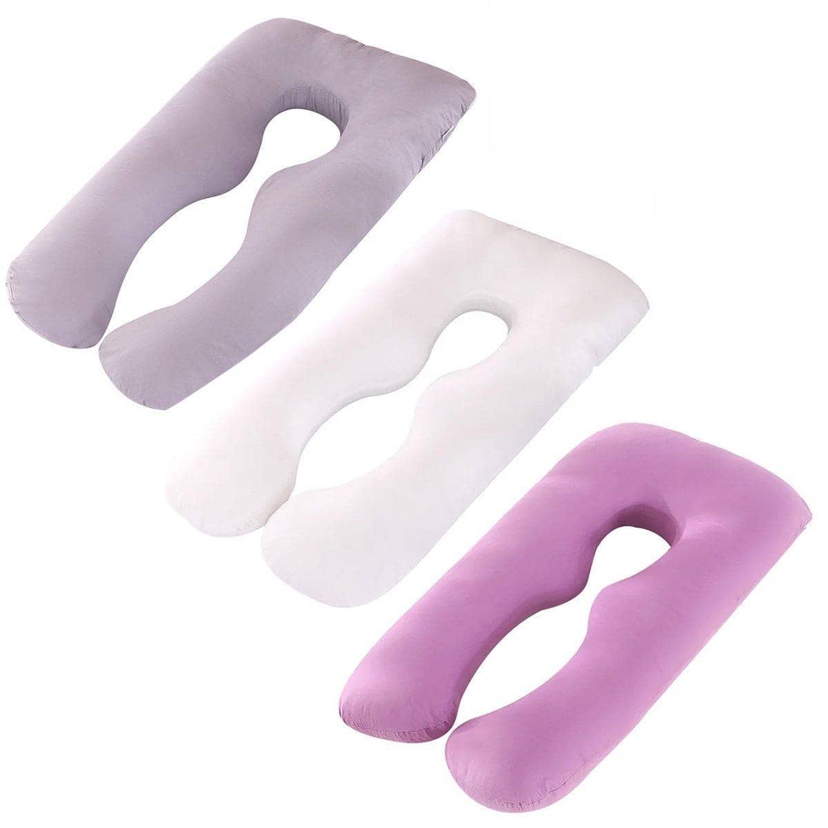 U-Shaped Maternity Pillow with Cotton Cover - Purple - view 3