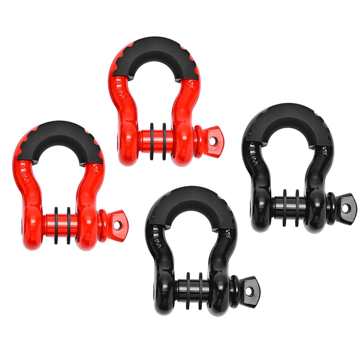 U-Shaped Recovery Shackles, Forged Steel - Black, Set of 2 - view 3