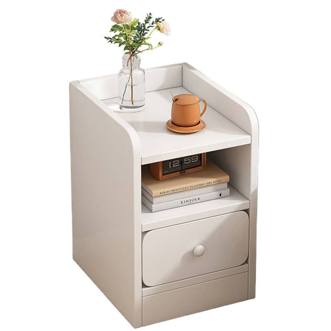 Ultra Narrow Bedside Table Storage Cabinet 30 x 30 x 50 cm - White