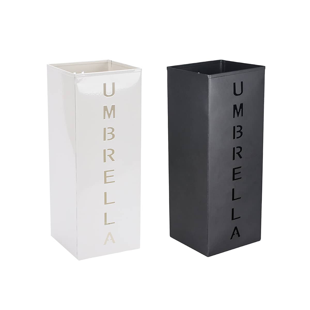 Umbrella Stand Storage Cylinder with Cutout Design - White - view 3