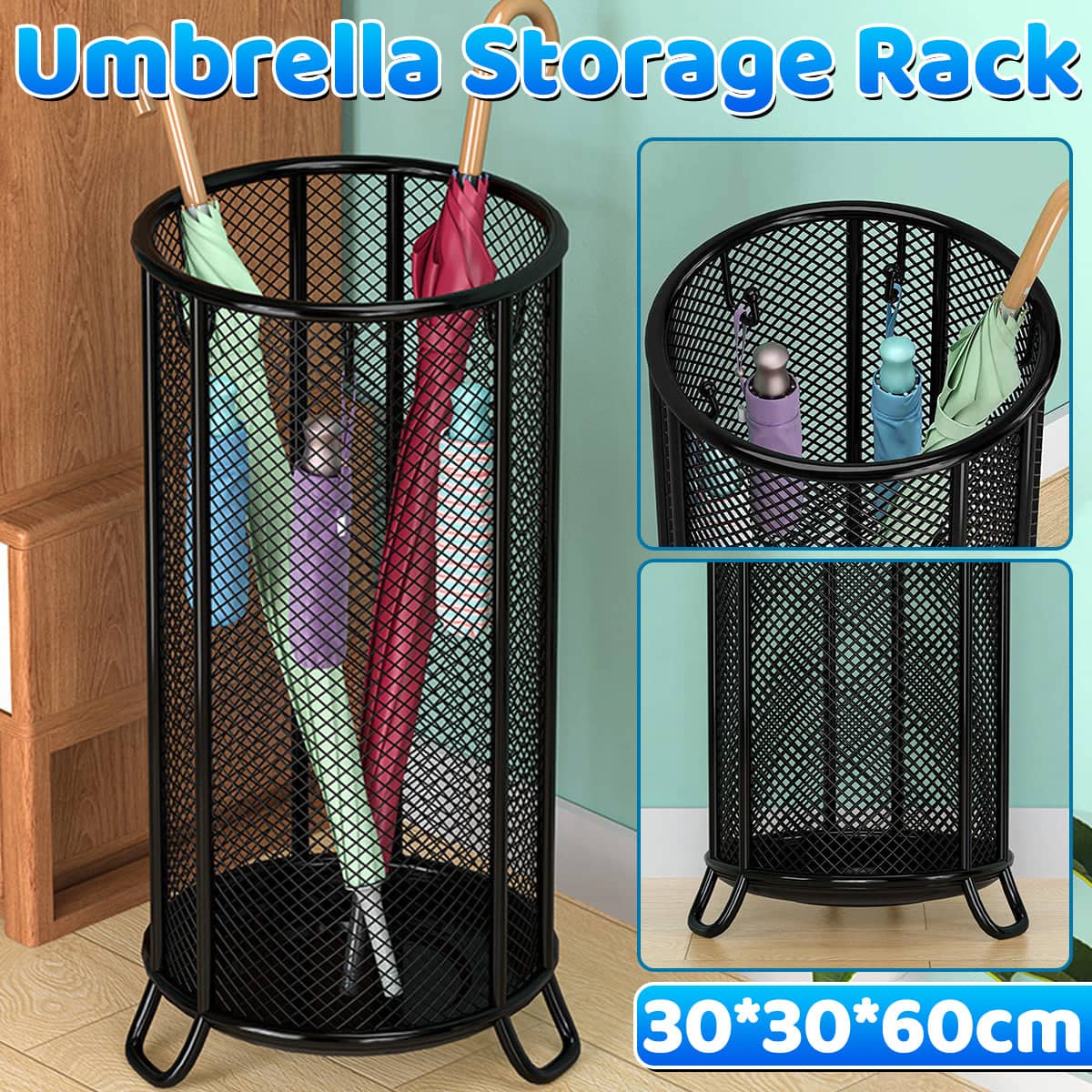 Umbrella Storage Rack with Drip Tray for Home, Office and Entryway