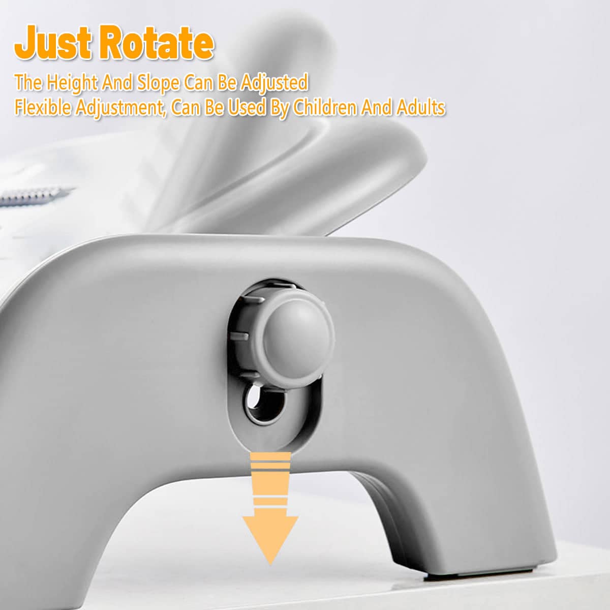 Under Desk Footrest with Massage Rollers, Adjustable Height and Tilt - Grey - view 4