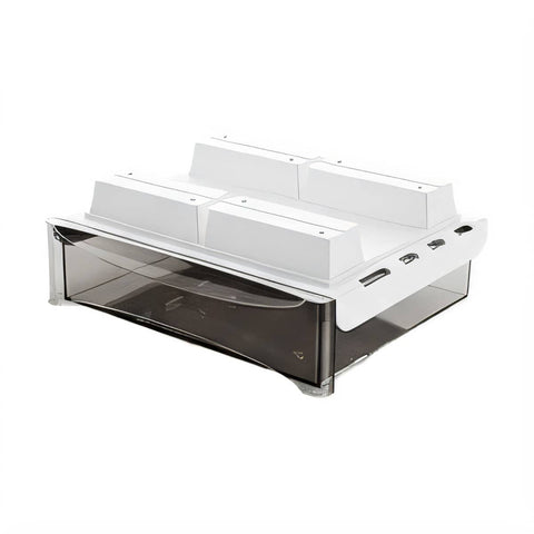Under Desk Hidden Drawer, Tape or Screw Mount - Clear Black, 32 mm