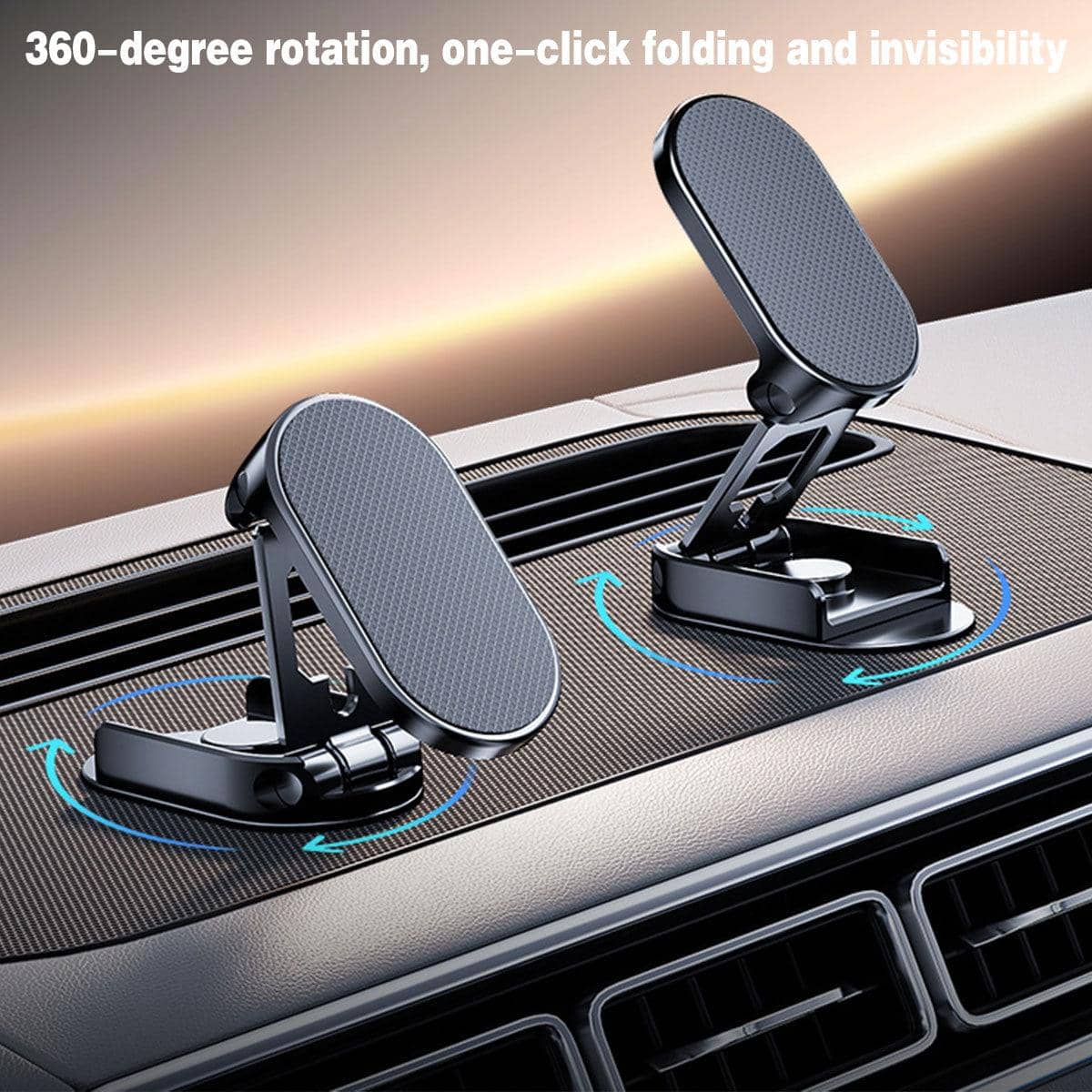 Universal 720 Degree Rotatable Car Phone Holder for Dashboard and Windscreen, Black - view 5