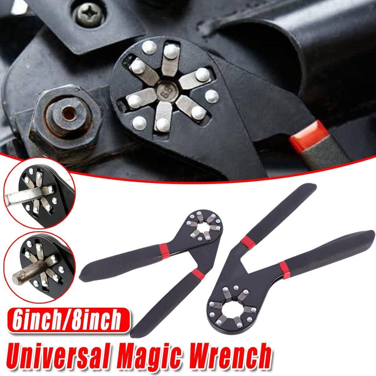 Universal Adjustable Hex Socket Wrench, Multi-Function Hand Tool - 6 Inch (15cm) - view 2