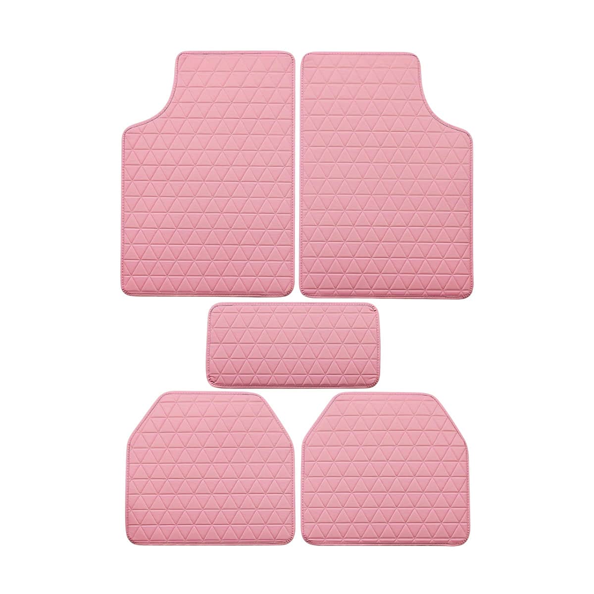 Universal Car Floor Mat Set of 5, Pink PVC Leather Front and Rear Protection - view 2