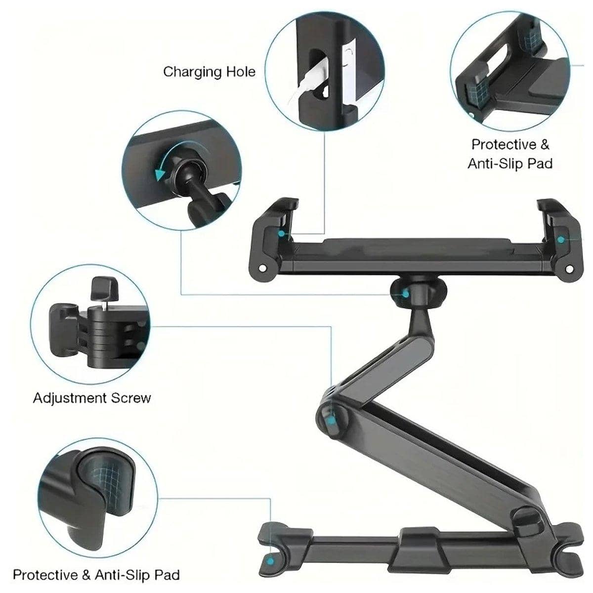 Universal Car Rear Seat Headrest Mount for Phone and Tablet Holder Stand - view 5