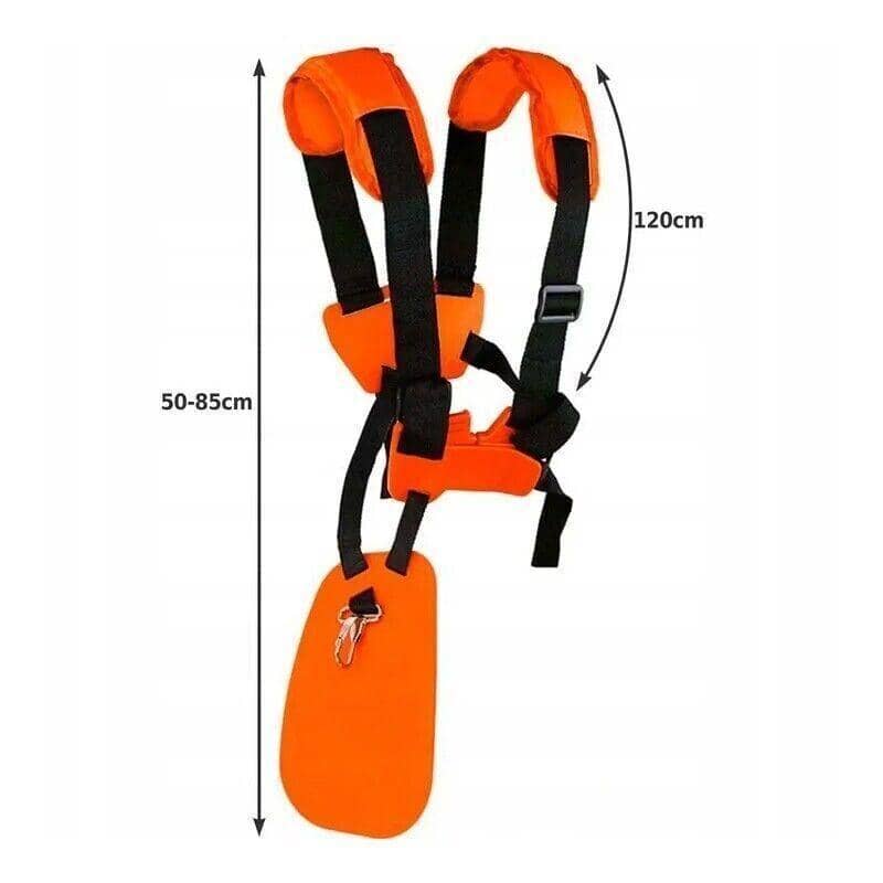 Universal Double Shoulder Harness Strap for Brush Cutter and Whipper Snipper, Orange and Black - view 3