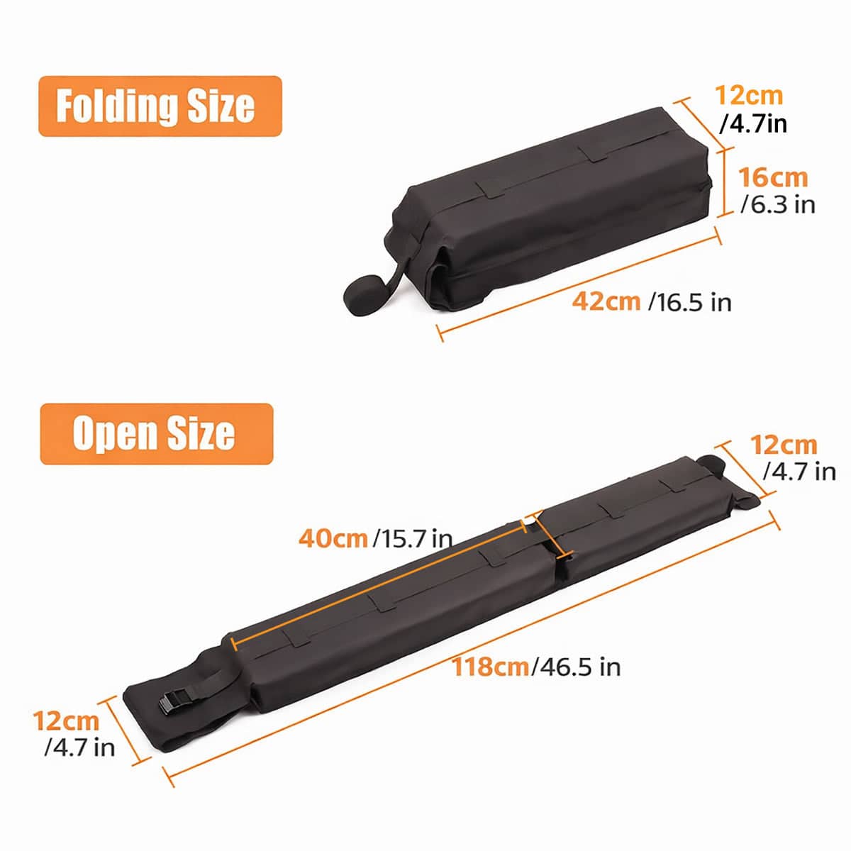 Universal Soft Roof Rack Pads for Kayak, Surfboard and SUP Transport - view 3
