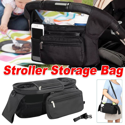 Universal Stroller Organiser Bag with Multi Pockets and Cup Holders