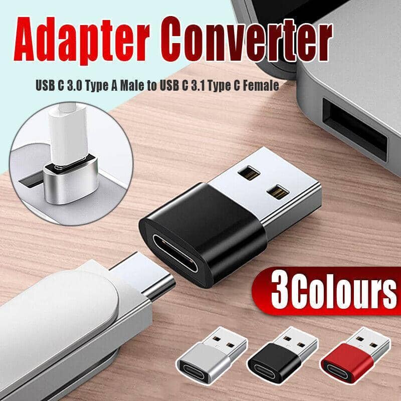 USB C 3.0 Type A Male to Type C Female Adapter - Black - view 2