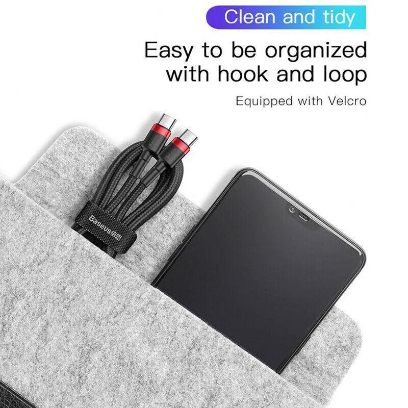 USB-C to USB-C Fast Charging Cable - 1 m, 60W, Red and Black - view 4