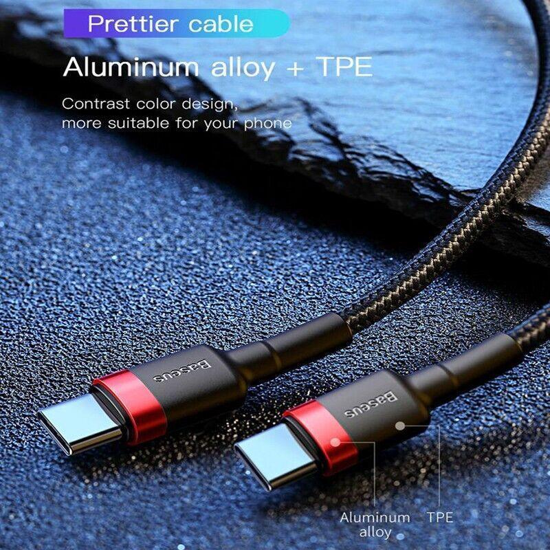 USB-C to USB-C Fast Charging Cable - 1 m, 60W, Red and Black - view 5