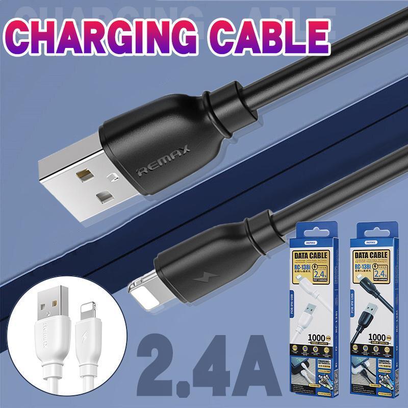 USB Fast Charging Cable 1m 2.4A for iPhone and iPad - White - view 2