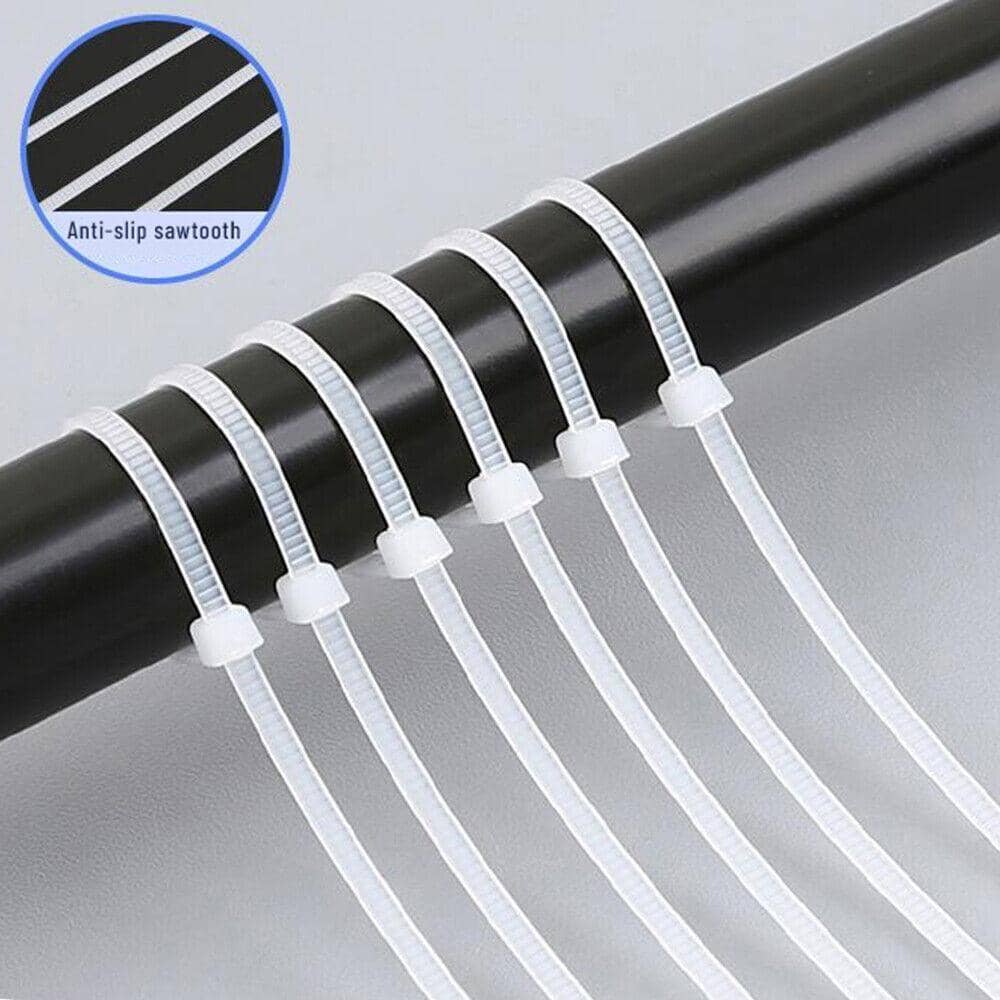 UV Stabilised Nylon Cable Ties (Zip Ties), Pack of 100 - 10 x 700 mm, White - view 4