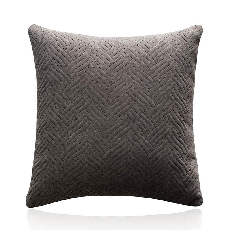 Velvet Cushion Cover 45x45cm Soft Square Pillowcase - Dark Grey